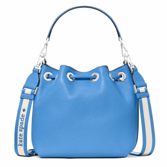 New Kate Spade Emma Small Bucket Bag Pebble Leather Tide Pool - Picture 5 of 5